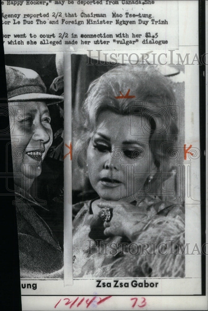 1975 Press Photo Zsa Zsa Gabor Hungarian-Born Actress - Historic Images