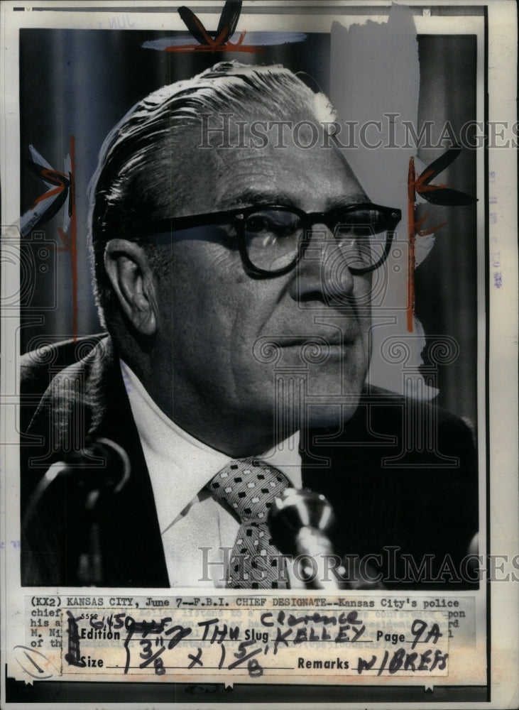 1973, Clarence M Kelley FBI Director Kansas - RRU53379 - Historic Images