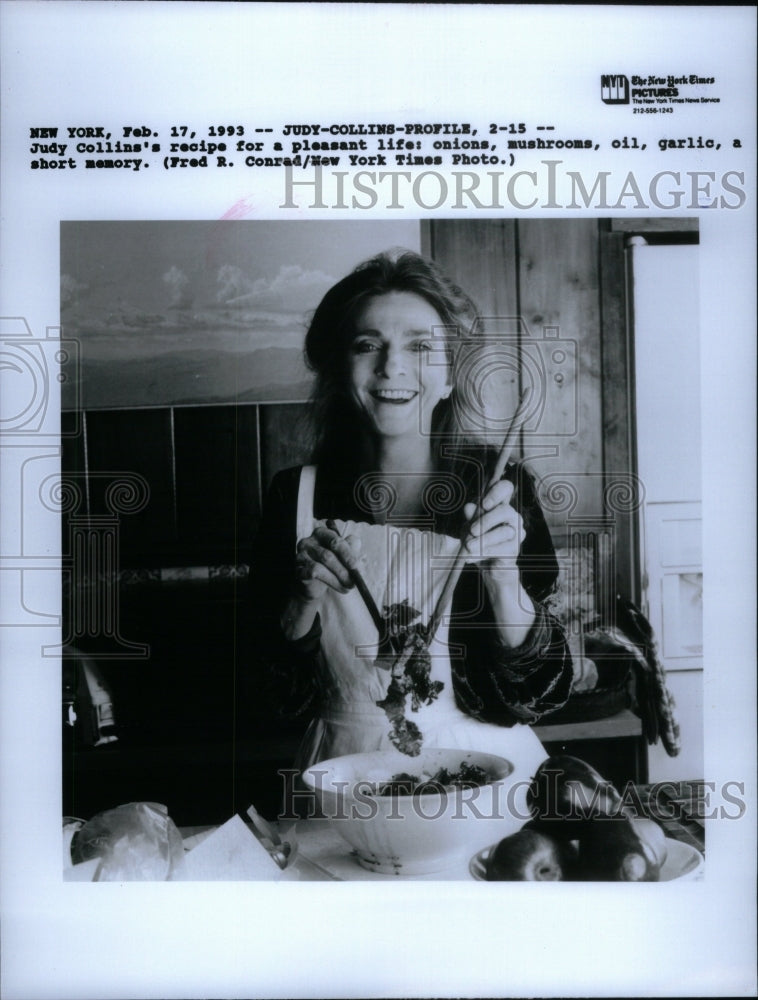 1993 Judy Collins recipe Food pleasant life - Historic Images