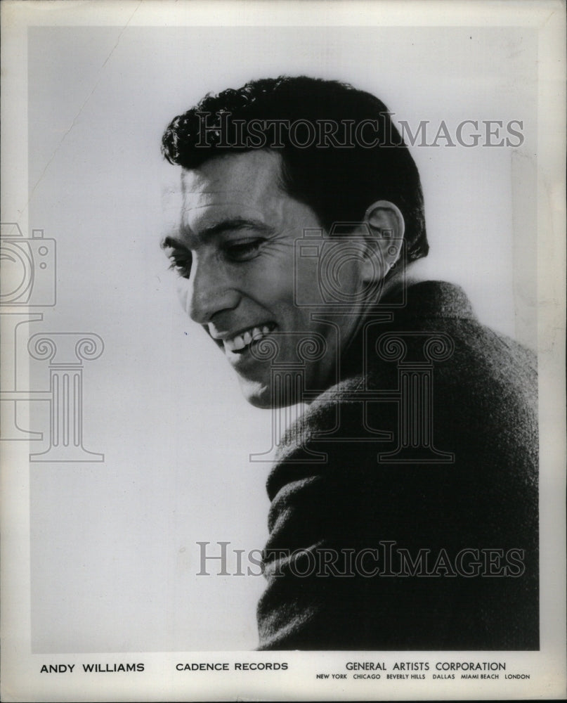 1960 Press Photo Howard Andrew Andy Williams american - Historic Images