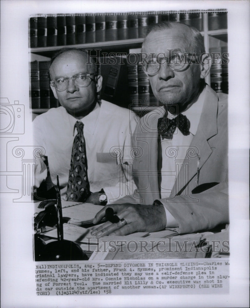 1958 Press Photo Symmes Criminal Lawyers - Historic Images