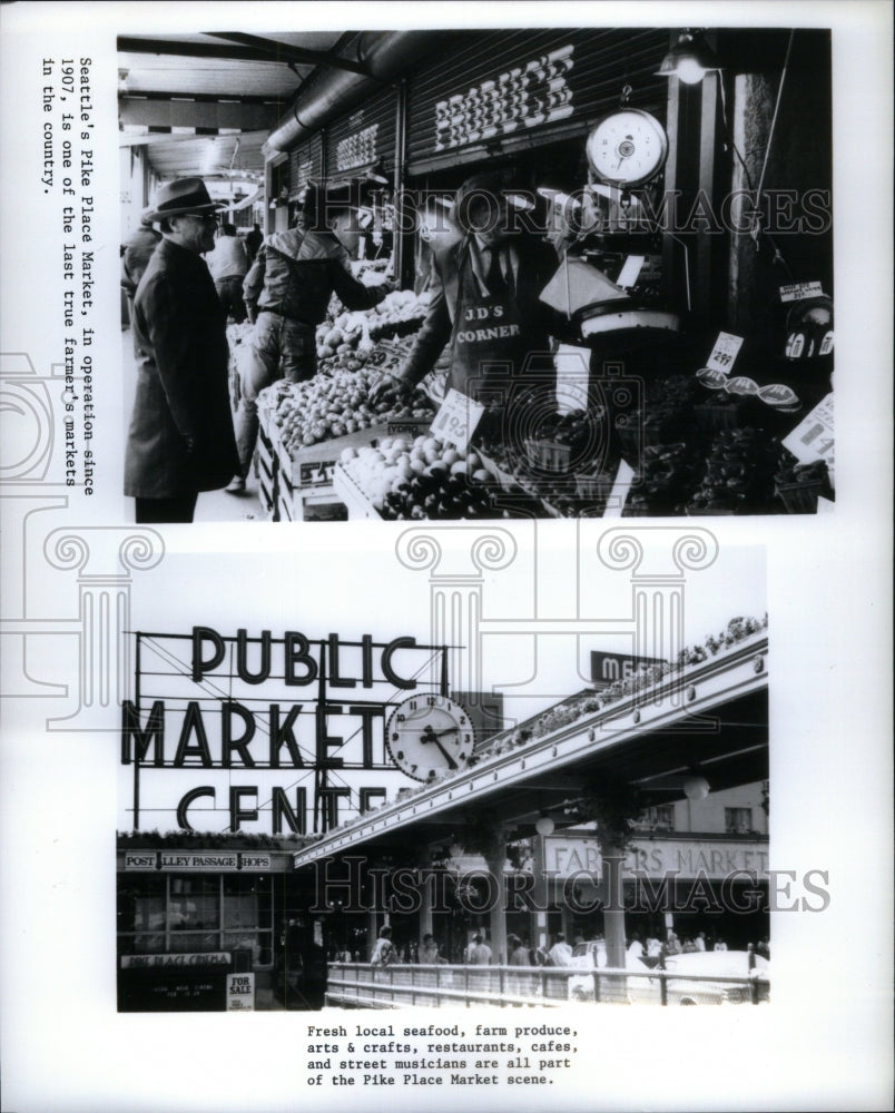 1991 Press Photo Fresh local seafood arts cafes street - Historic Images