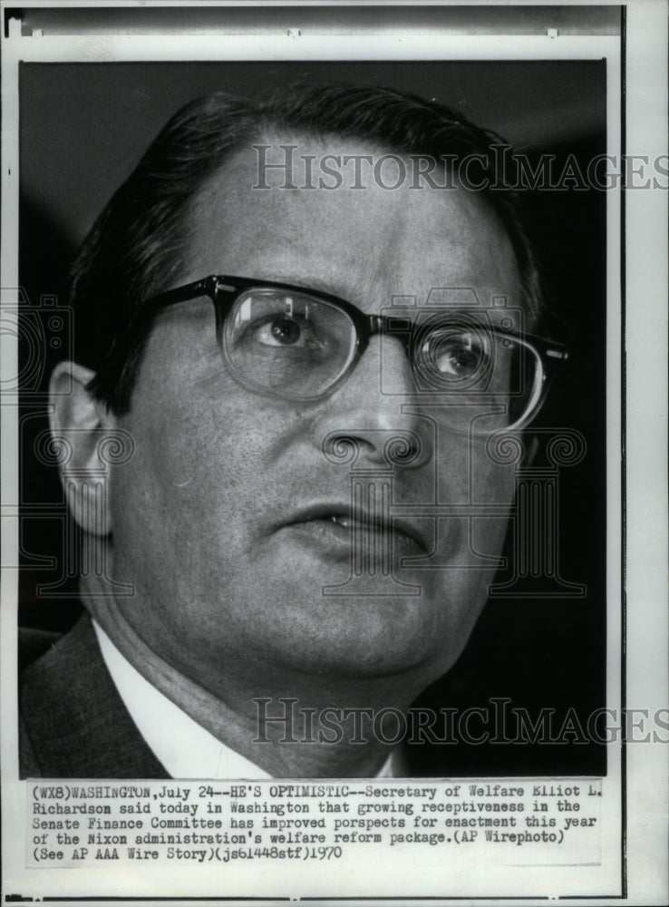 1970 Secretary Welfare Elliot Richardson - Historic Images