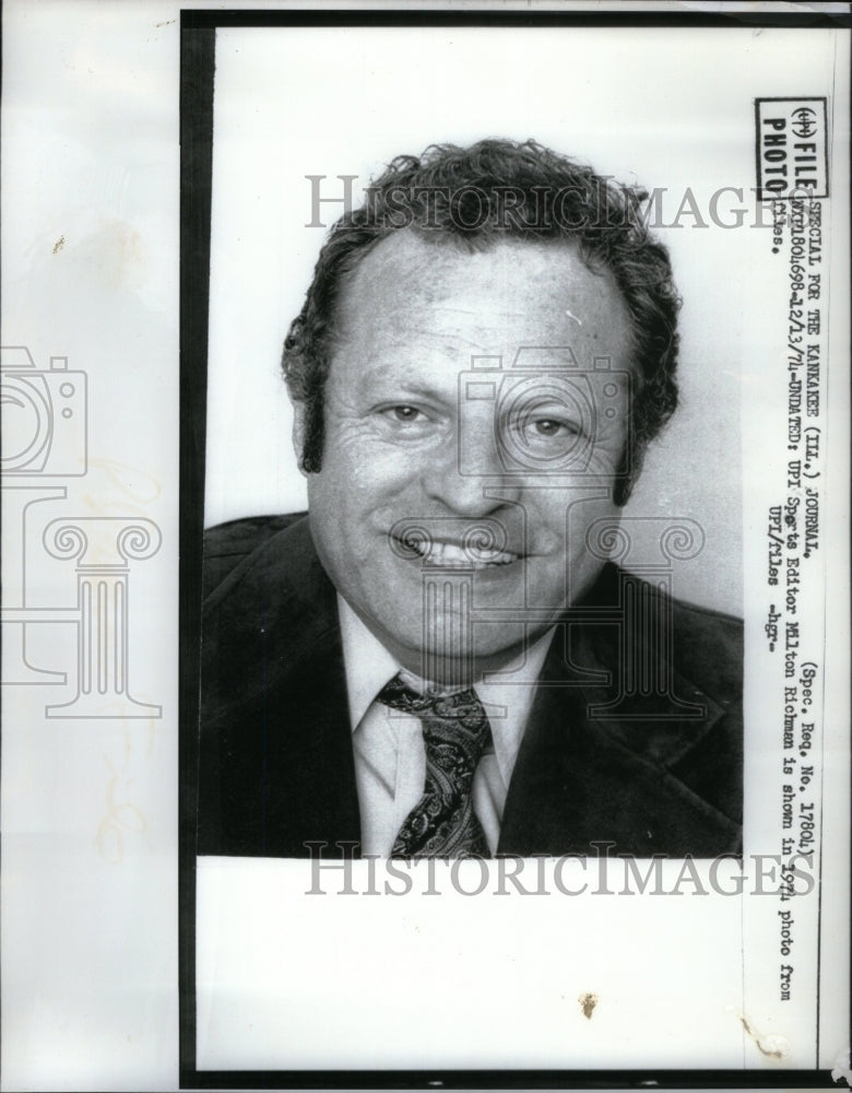 1974 UPI Sport Editor Milton Richman - Historic Images