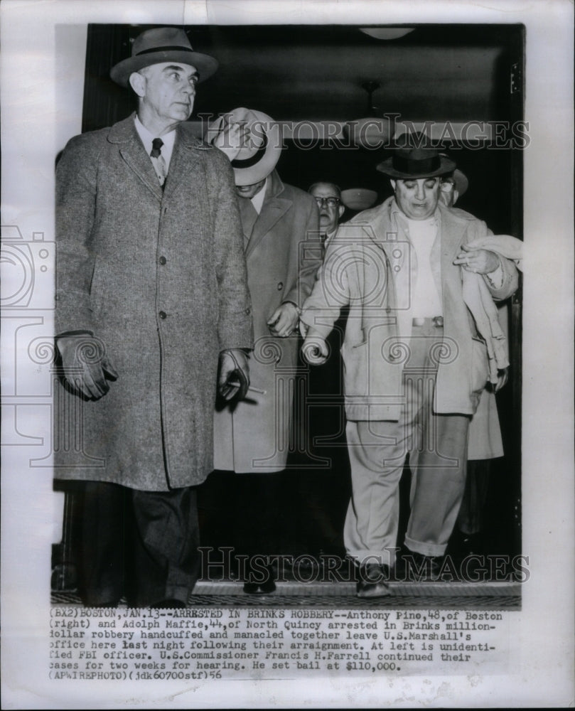 1956 Press Photo Anthony Pine Adolph Maffie bank robber - Historic Images