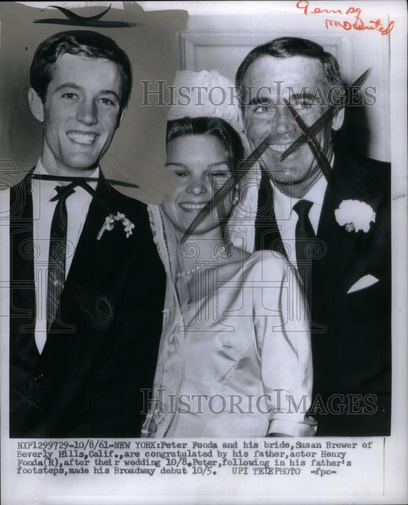 1961 Press Photo Peter Fonda Susan Brewer Henry Fonda - Historic Images