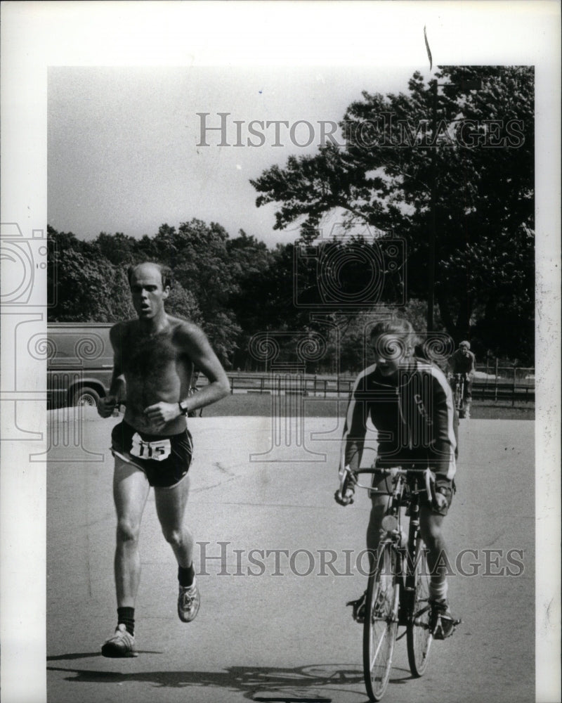 1981 Keeping Fit Running And Biking - Historic Images