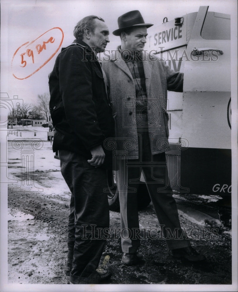 1959 Press Photo William Orzechowski Good Deal Old Tire - RRU56321 - Historic Images