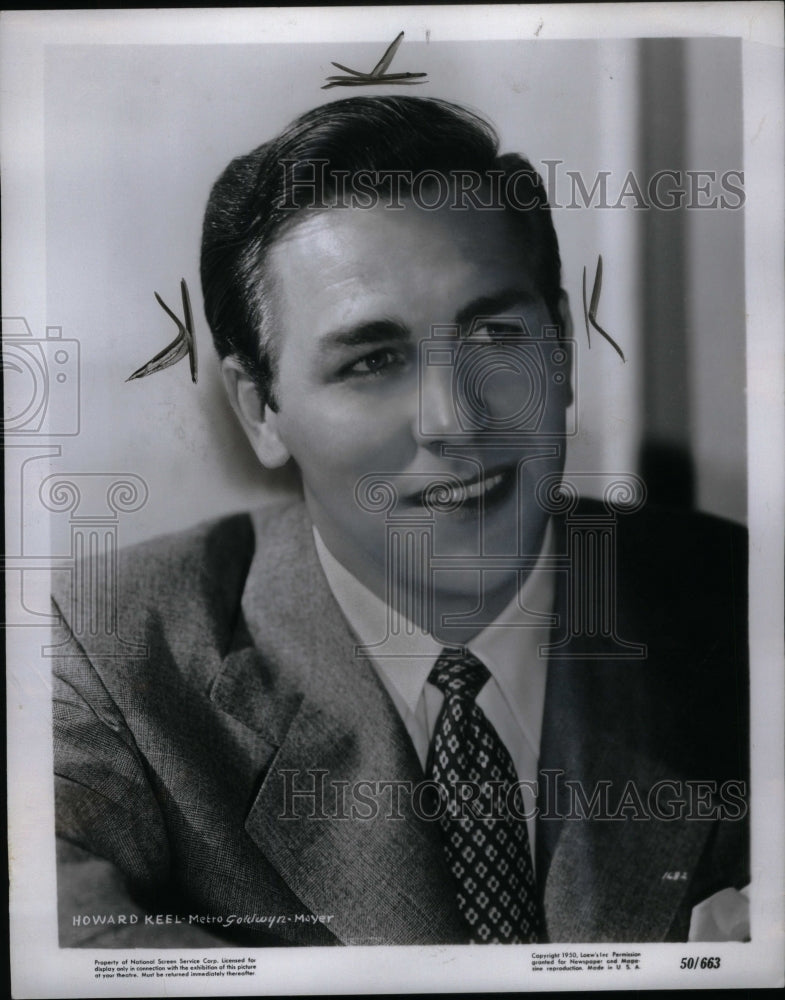 1951 Press Photo HOWARD KEEL AMERICAN ACTOR SINGER - RRU56351 - Historic Images