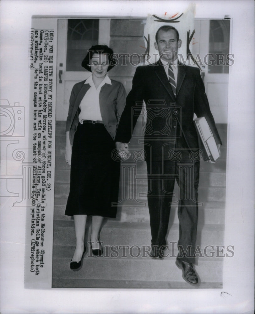 1956 Press Photo Bobby Morrow won 3 gold medals - Historic Images