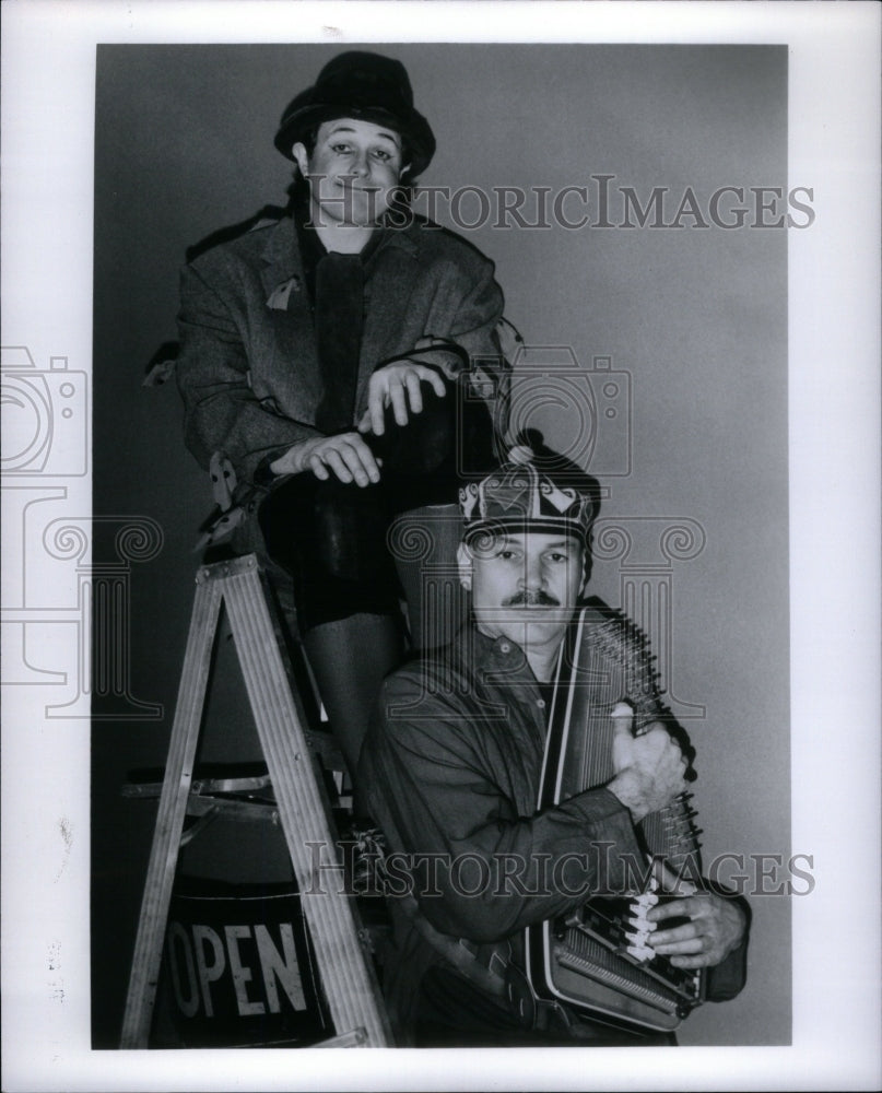 1987, Entertainer Tim Jackson, Mike Stanwood - RRU57747 - Historic Images