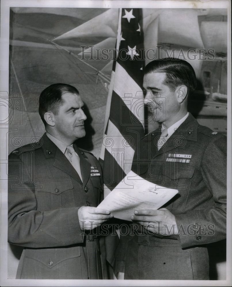 1951 Bowen handing credintials to Ingraham - Historic Images