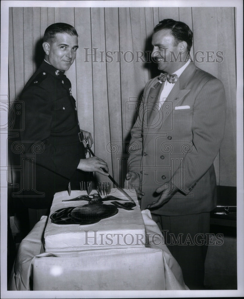 1954 Marines Cutting Cake Celebration - Historic Images