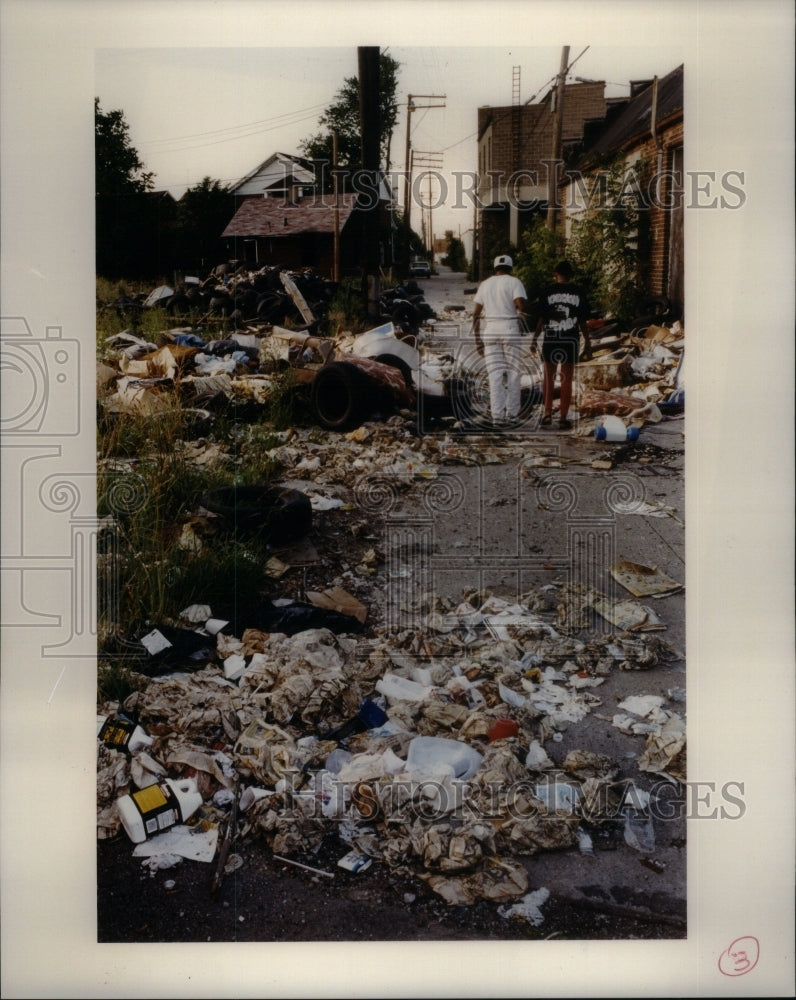 1993 Resident Tire track garbage Clog St. - Historic Images