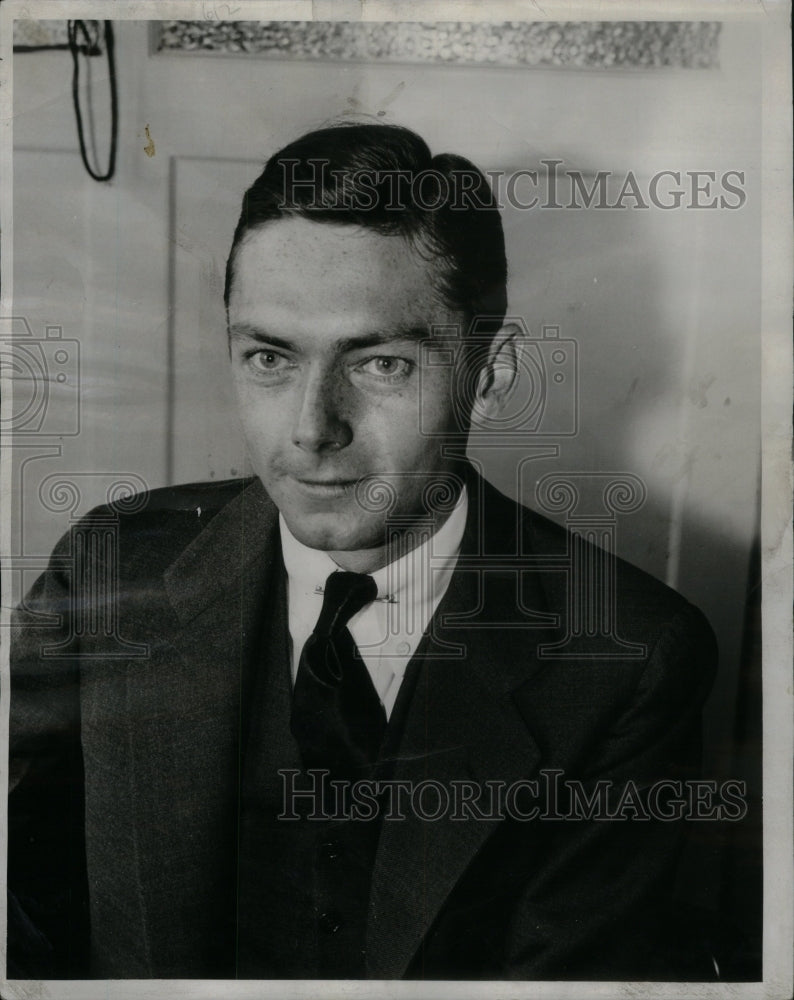 1936 Press Photo William M Walker DPW Secretary - Historic Images