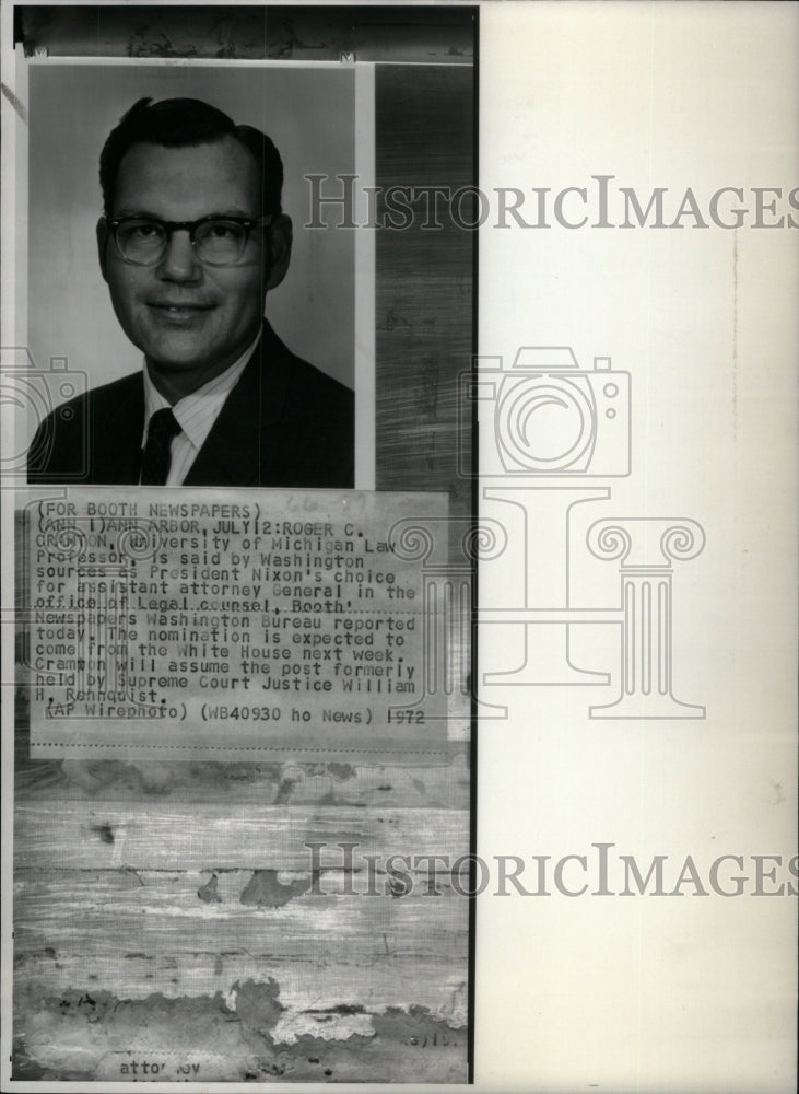 1972 Roger Cramton Michigan law professor - Historic Images