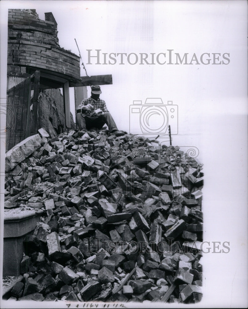 1964, old bricks ceramic material mortar - RRU60451 - Historic Images