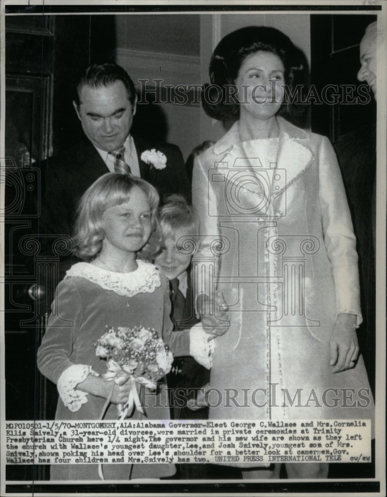 1970 Press Photo Alabama Governor Elect George marriage - Historic Images