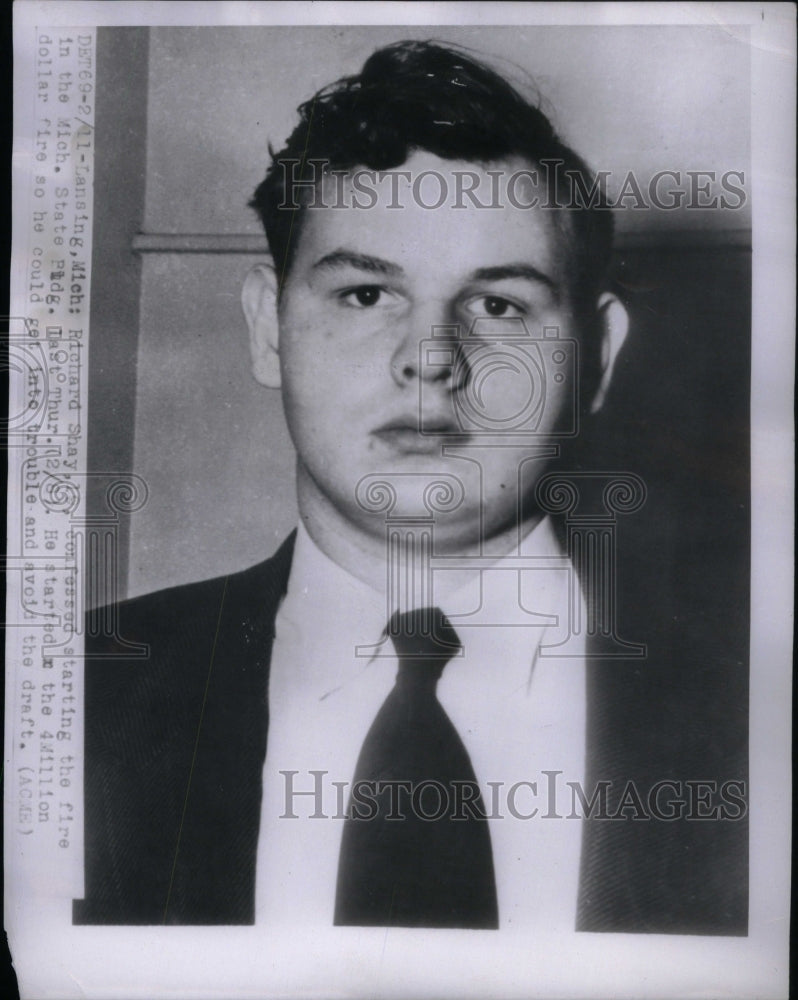 1951 Press Photo Lancing Richard Shay Michigan Fire - Historic Images