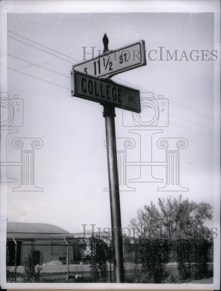 1956, wacky street sign Terre Haute 11 1/2 - RRU60987 - Historic Images