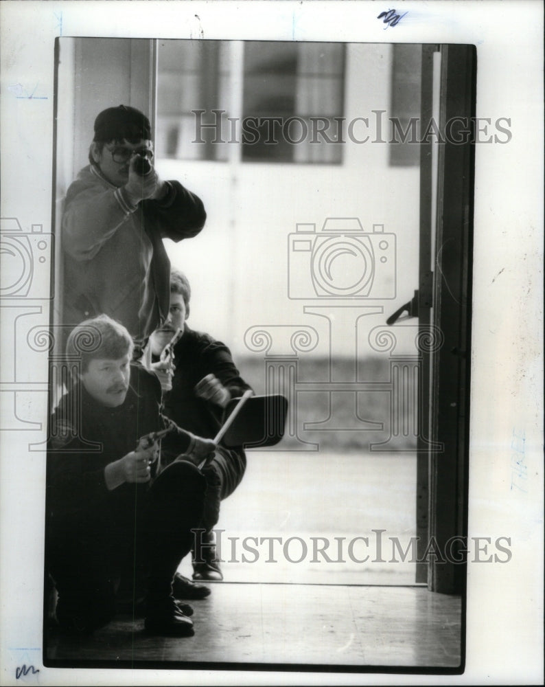 1984 Press Photo Police Training Michigan Officer State - Historic Images