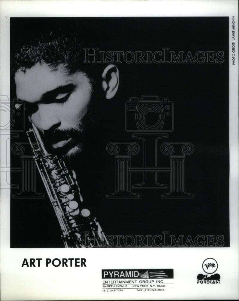 1996 Press Photo Art Porter Saxophone Musician Pyramid - Historic Images