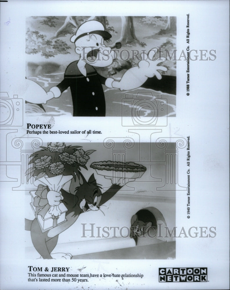 1992 Copy Press Photo Popeye and Tom &amp; Jerry - Historic Images