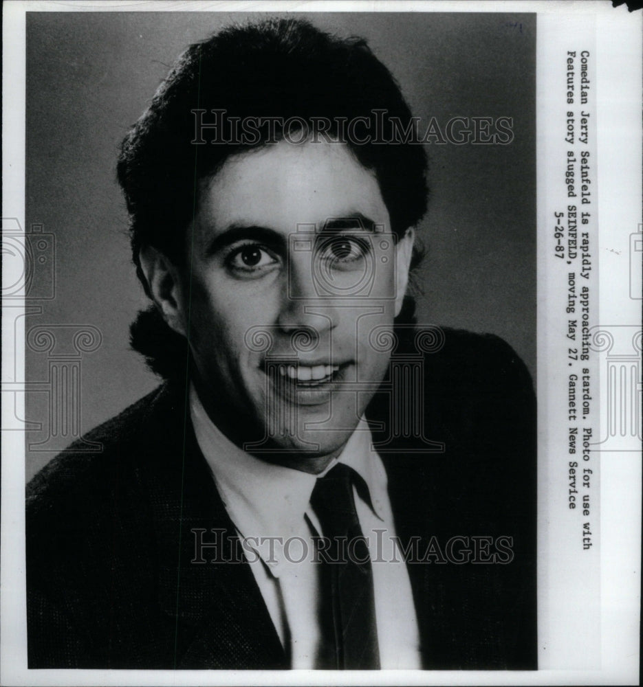 1987 Press Photo Comedian Jerry Seinfeld stardom actor - RRU61929 - Historic Images