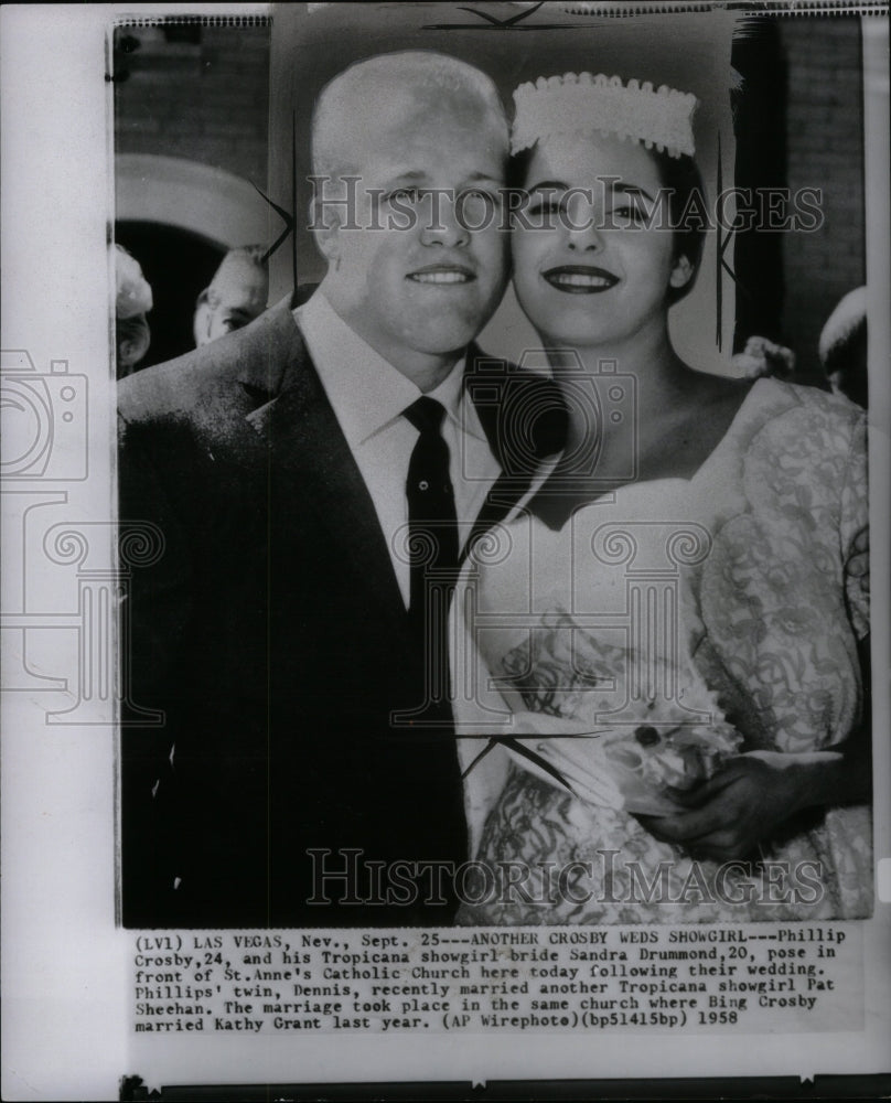 1958 Press Photo Another Crosby Weds Showgirl St Anne - RRU62385 - Historic Images