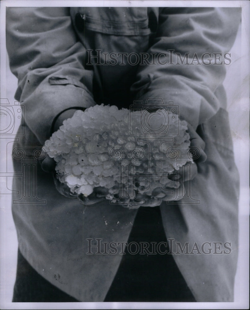 1963 Clumps Hail In The Detroit Area-Historic Images