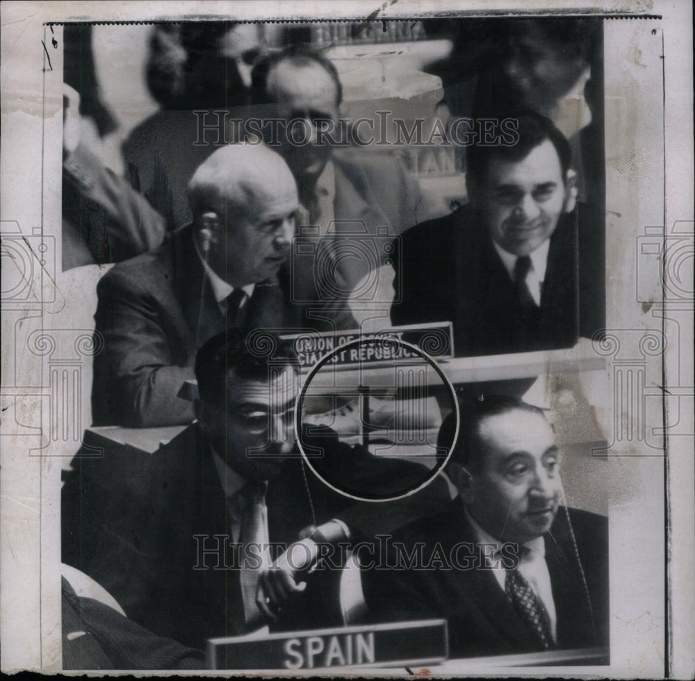 1960 Press Photo Nikita Khrushchez UN General Assembly - Historic Images