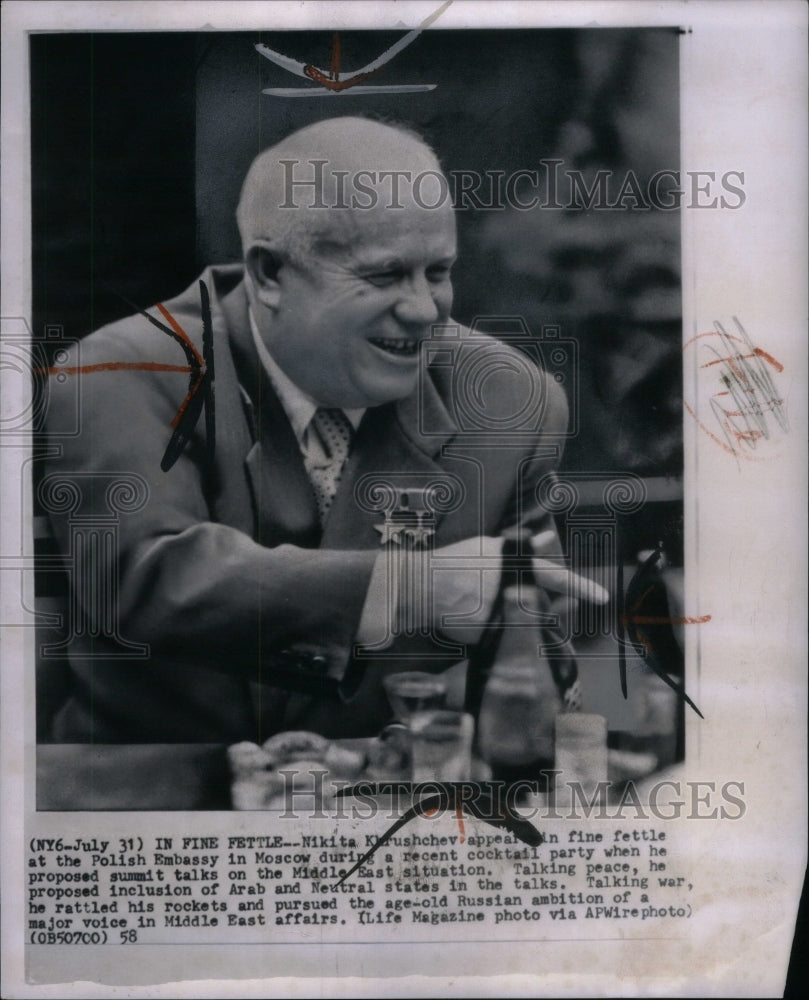 1958 Nikita Khrushchev Soviet Union Leader-Historic Images