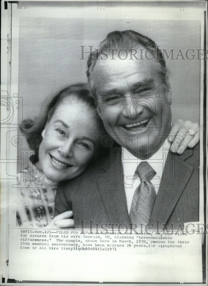 1971 Press Photo Comedian Skelton filed for devorce - Historic Images