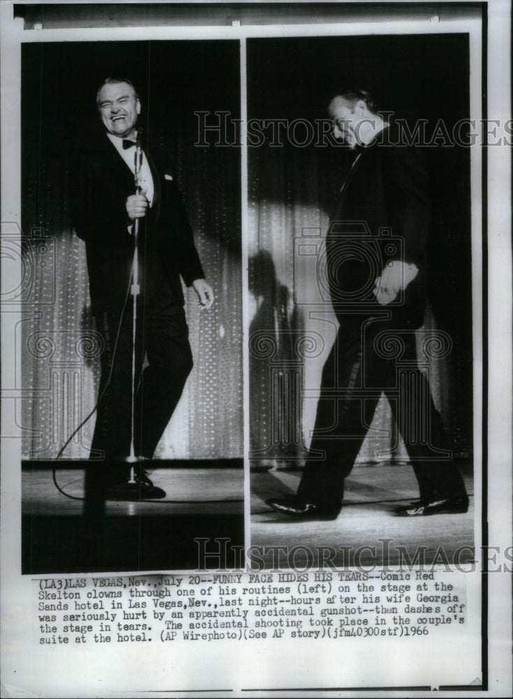 1966 Press Photo Comic Red Skeleton One Stage Las Vegas - RRU63849 - Historic Images