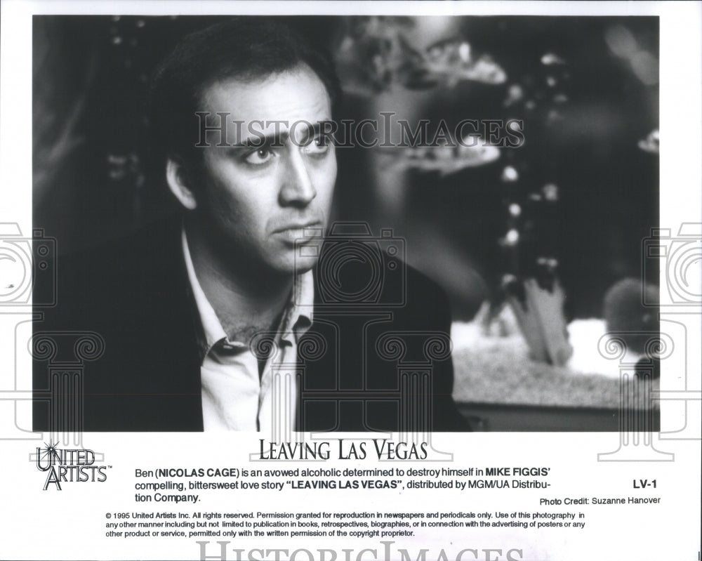 1995 Press Photo Nicolas Cage Actor Leaving Las Vegas - RRU64863 - Historic Images