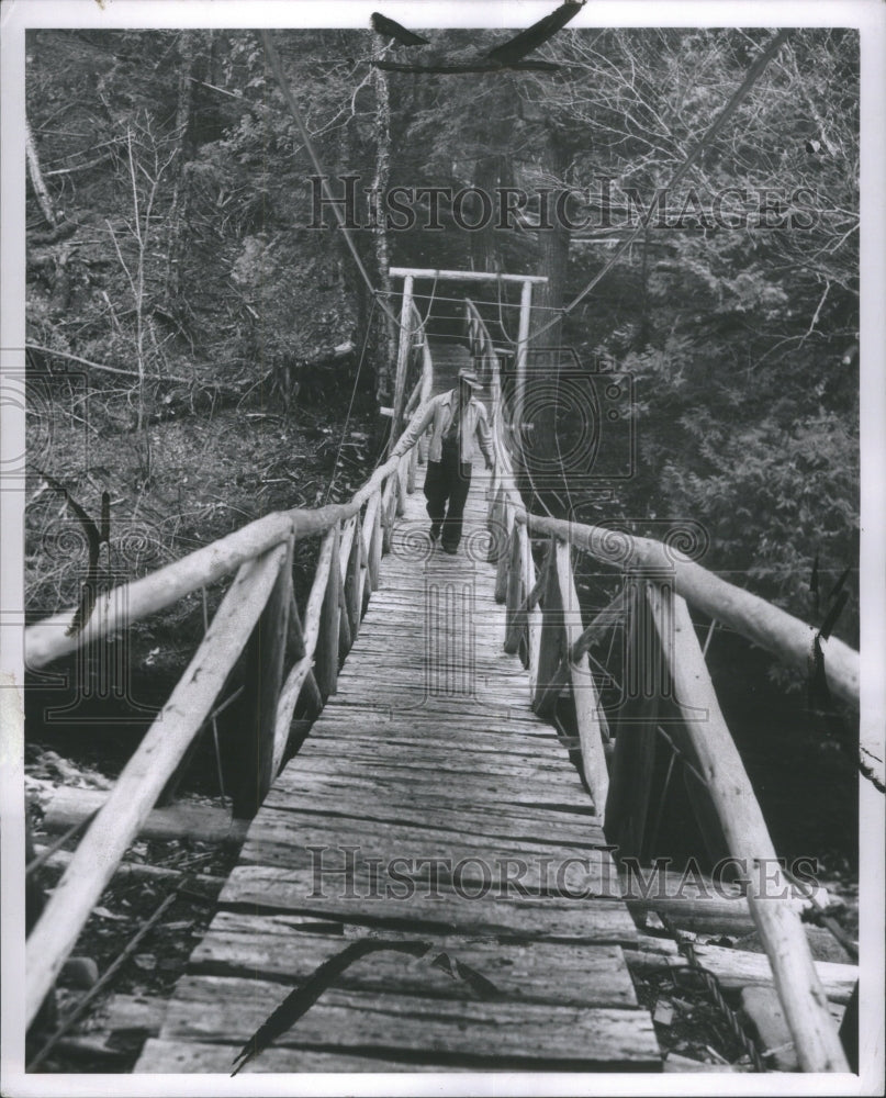 1958 Press Photo Footbridge in Porcupine Mountains - Historic Images