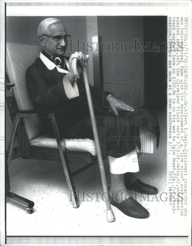 1972 Press Photo Dr. Albert E. Sabin, Researcher - RRU66375 - Historic Images