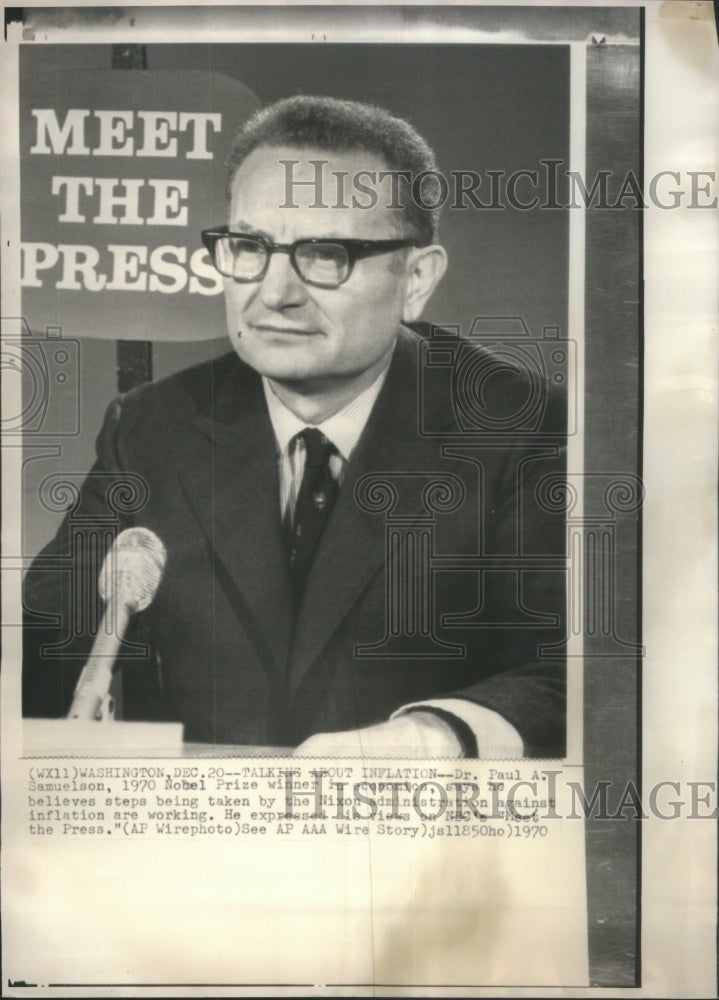 1970 Press Photo Dr. Paul A Samuelson Economist - Historic Images