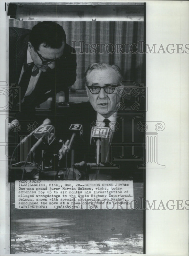 1968 Press Photo Marvin Salmon Leo Farhat State Highway - Historic Images