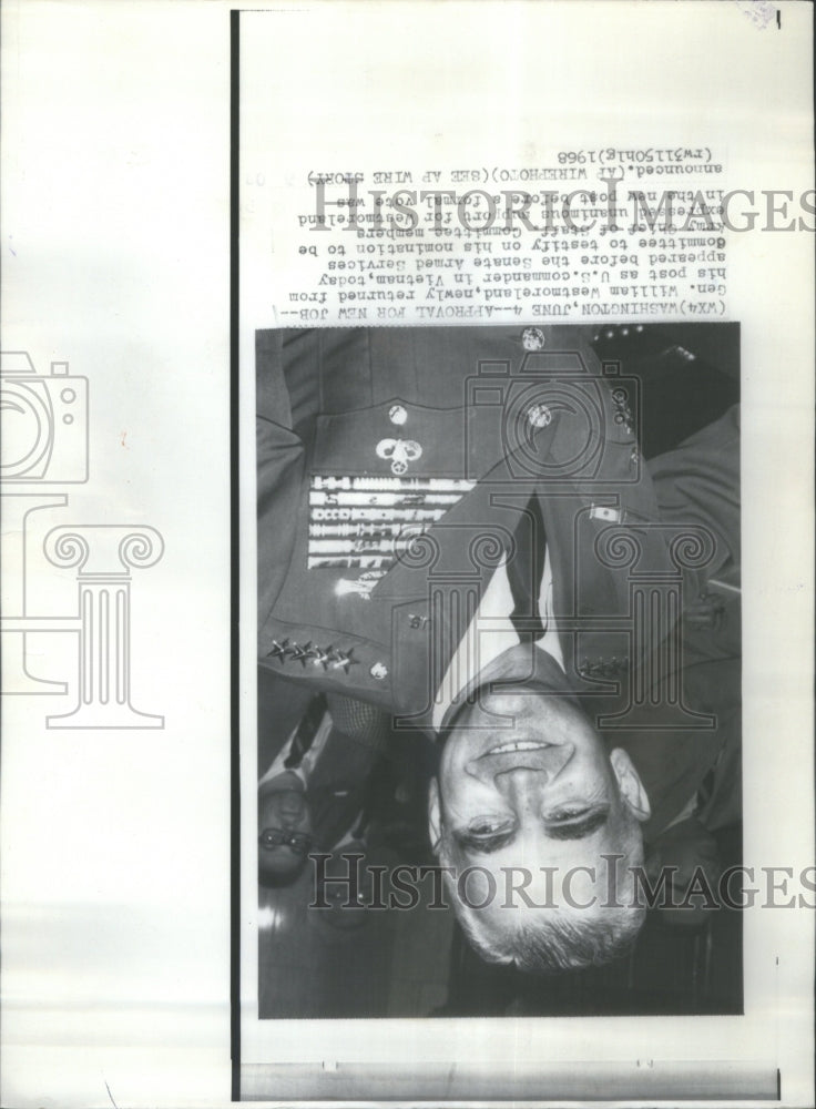 1968 Press Photo Gen. William Westmoreland - Historic Images