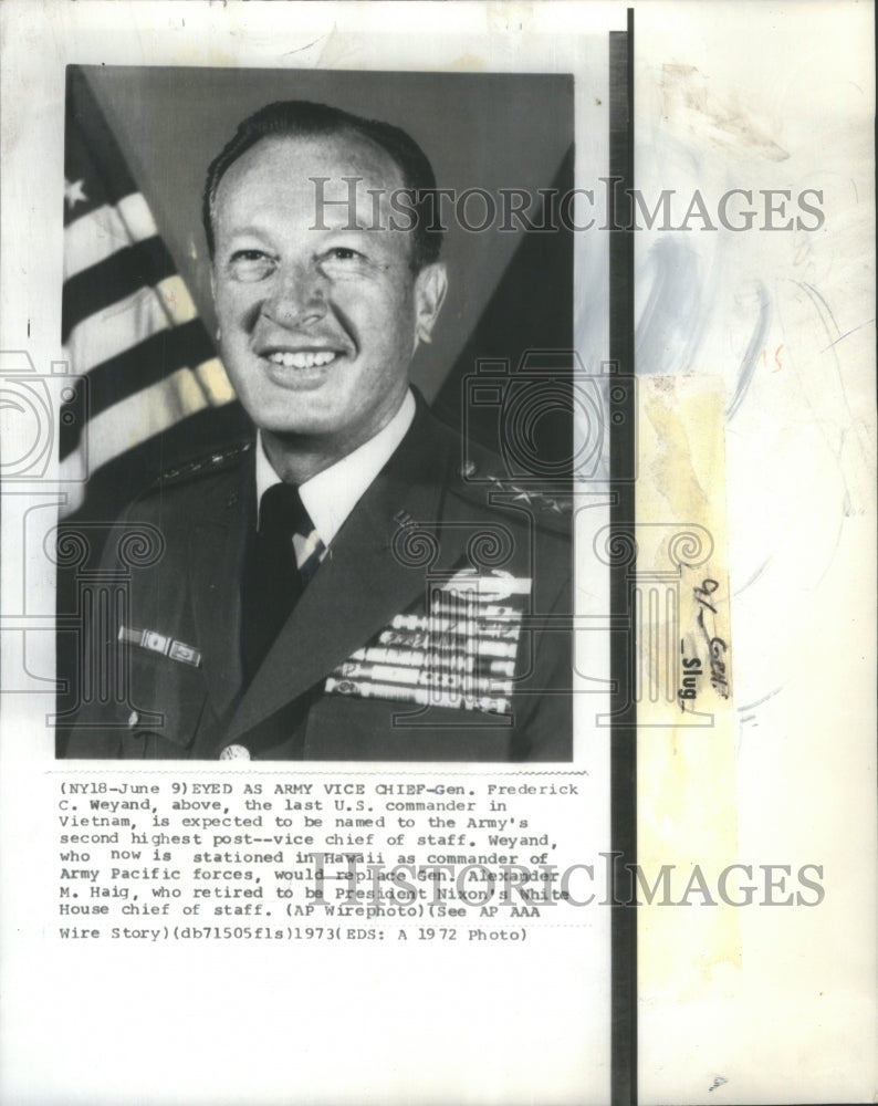 1972 Press Photo General Frederick C Weyand US Military - RRU67489 - Historic Images