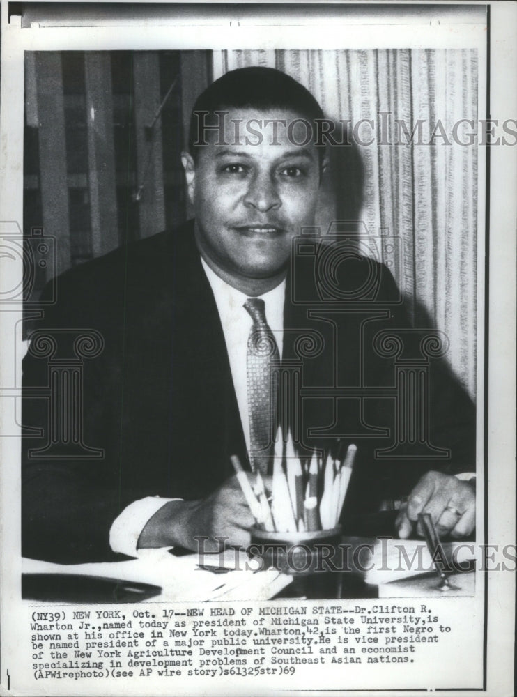 1969 Clifton Wharton President University - Historic Images