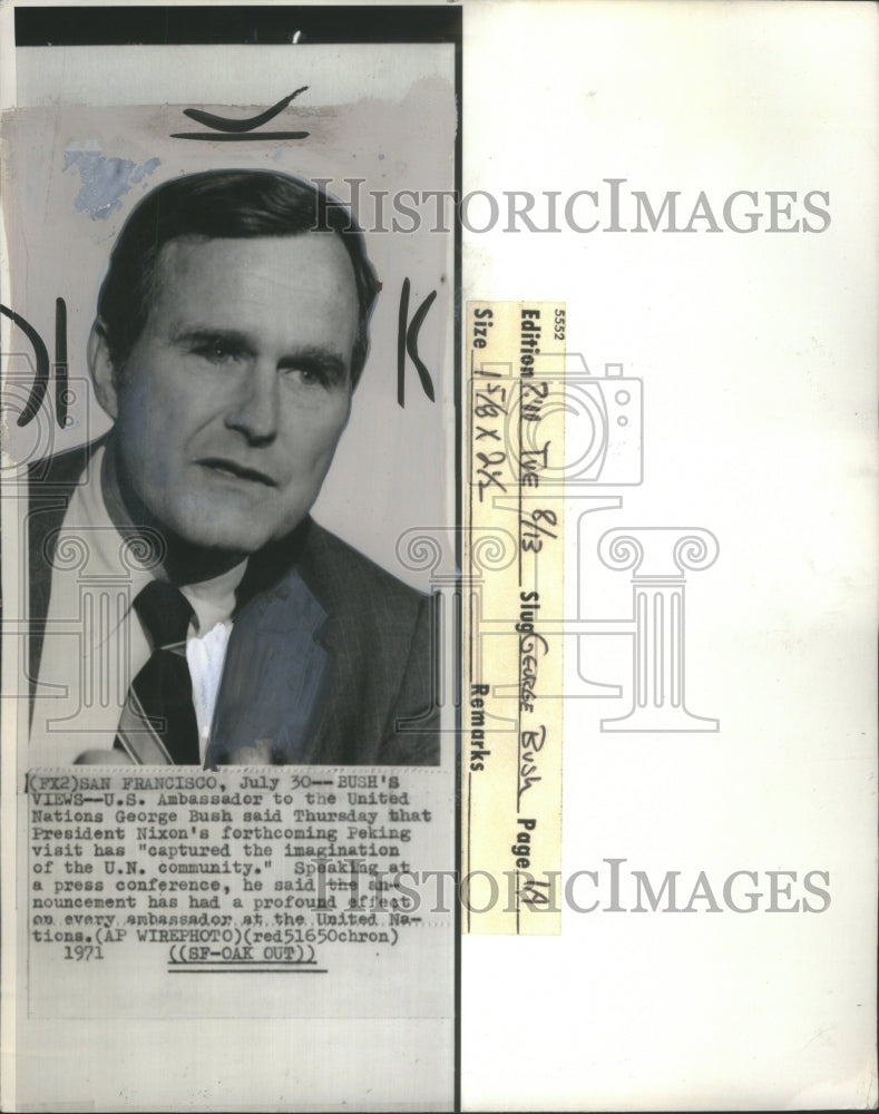 1971 US Ambassador George Bush - Historic Images