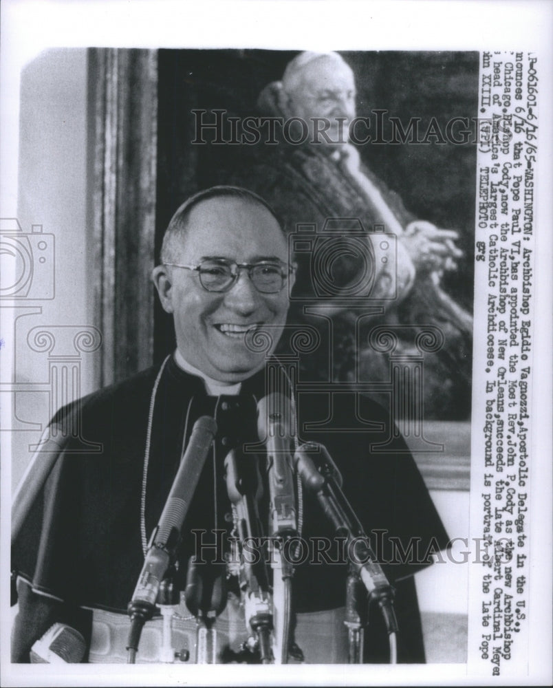 1965 ARCHBISHOP EGIDIO VAGNOZZI CARDINAL-Historic Images