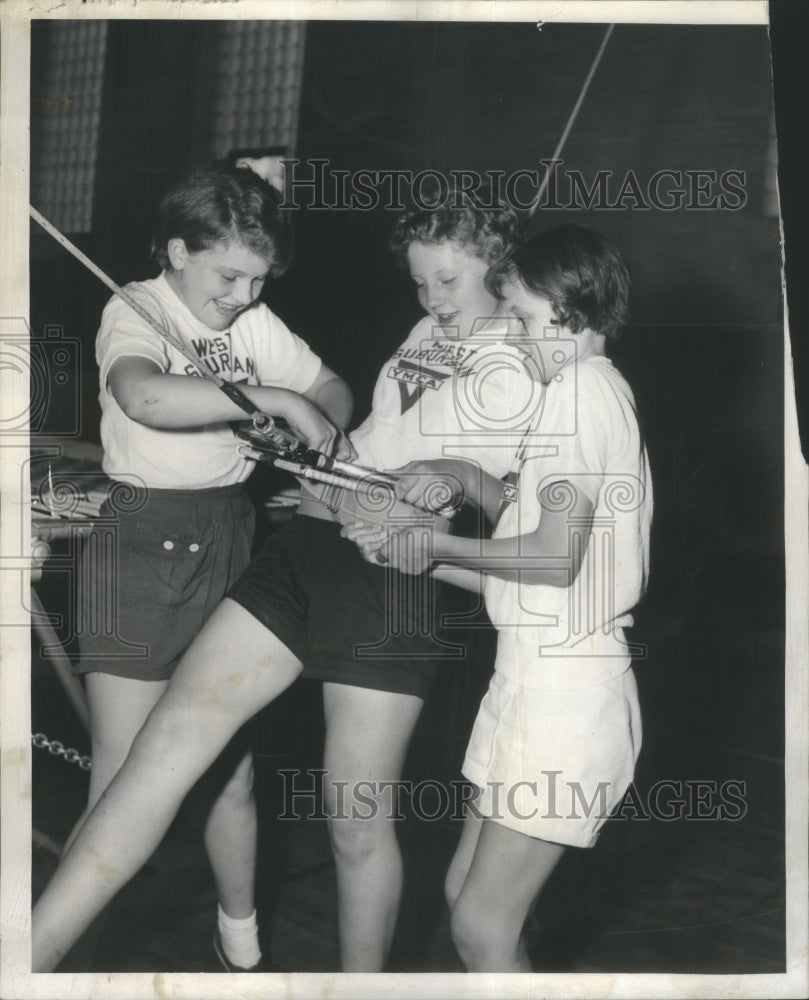 1956 Press Photo Trampoline Safety belt - RRU68129 - Historic Images