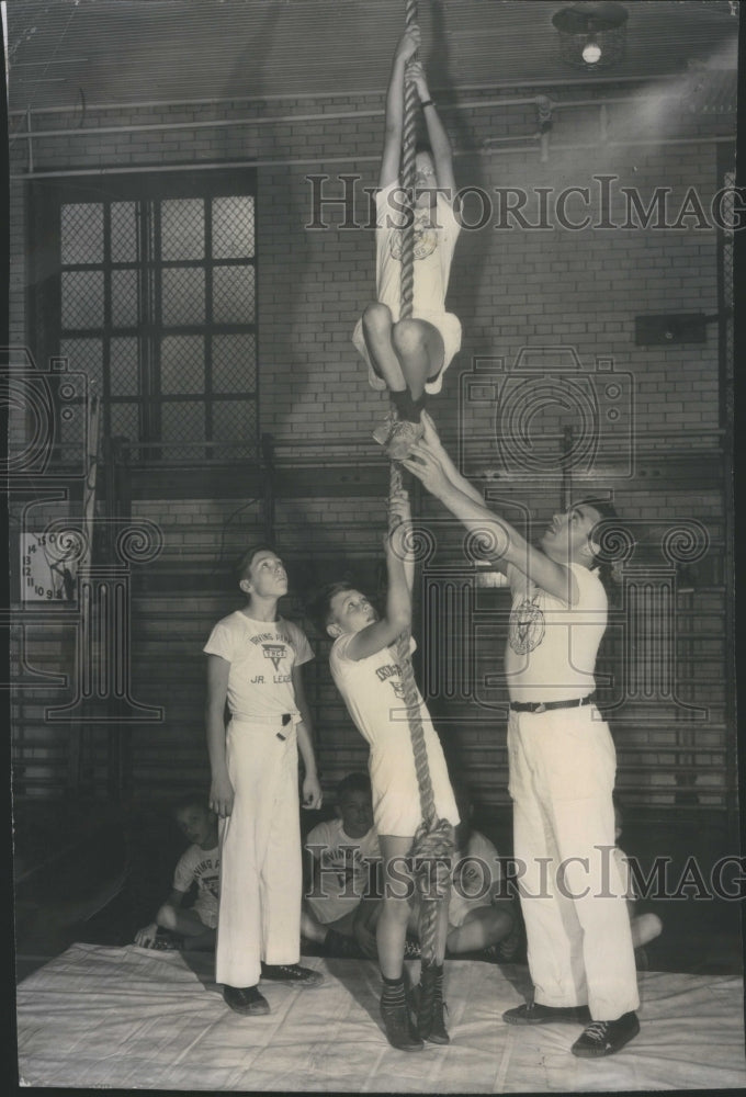 1951 YMCA  Teaches rope-climbing-Historic Images