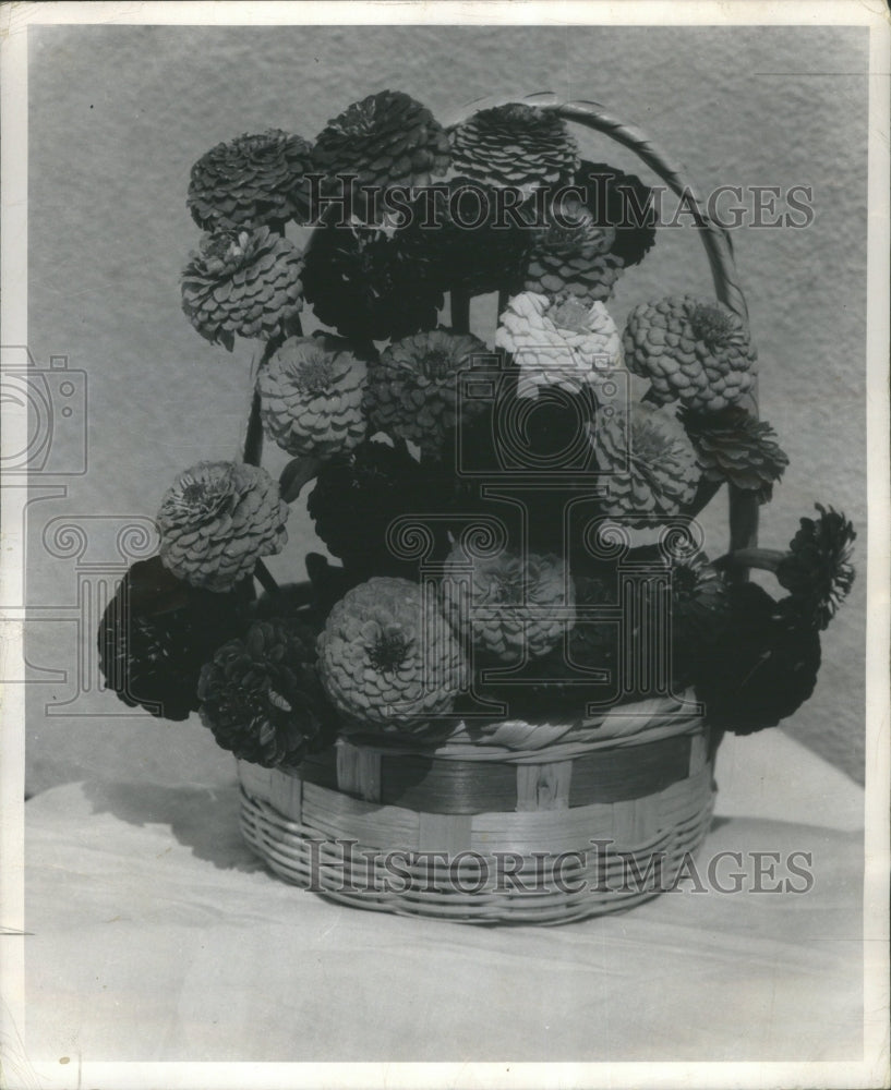 1981, Basket of flowers - RRU68497 - Historic Images