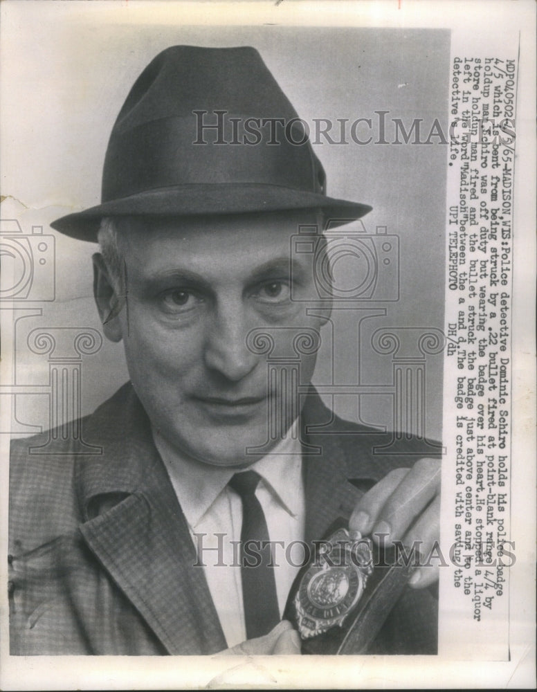 1965 Press Photo Police Detective Dominic Schiro Saved - RRU68803 - Historic Images