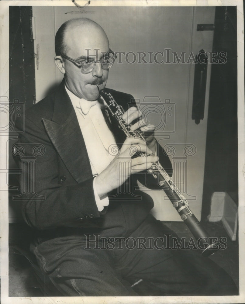 1951 Ancient Oboe Portrays Pastoral Scenes - Historic Images