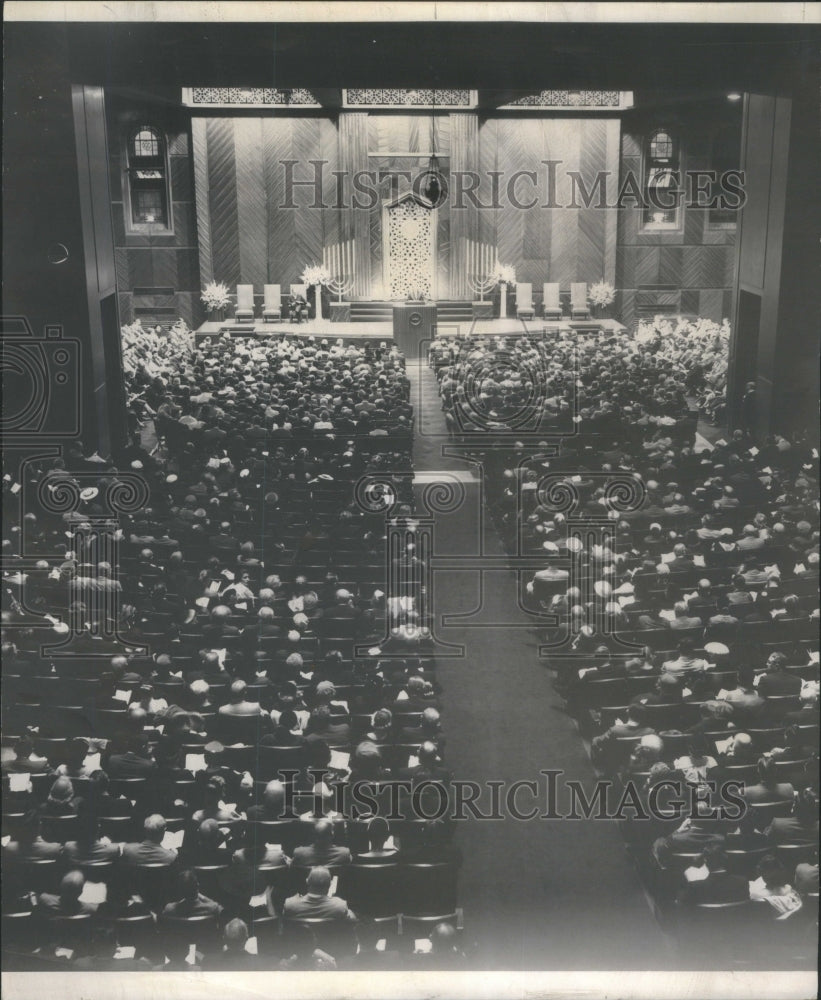 1954 Press Photo Jewish Temple Shalom Rosh Hashanah - RRU70117 - Historic Images